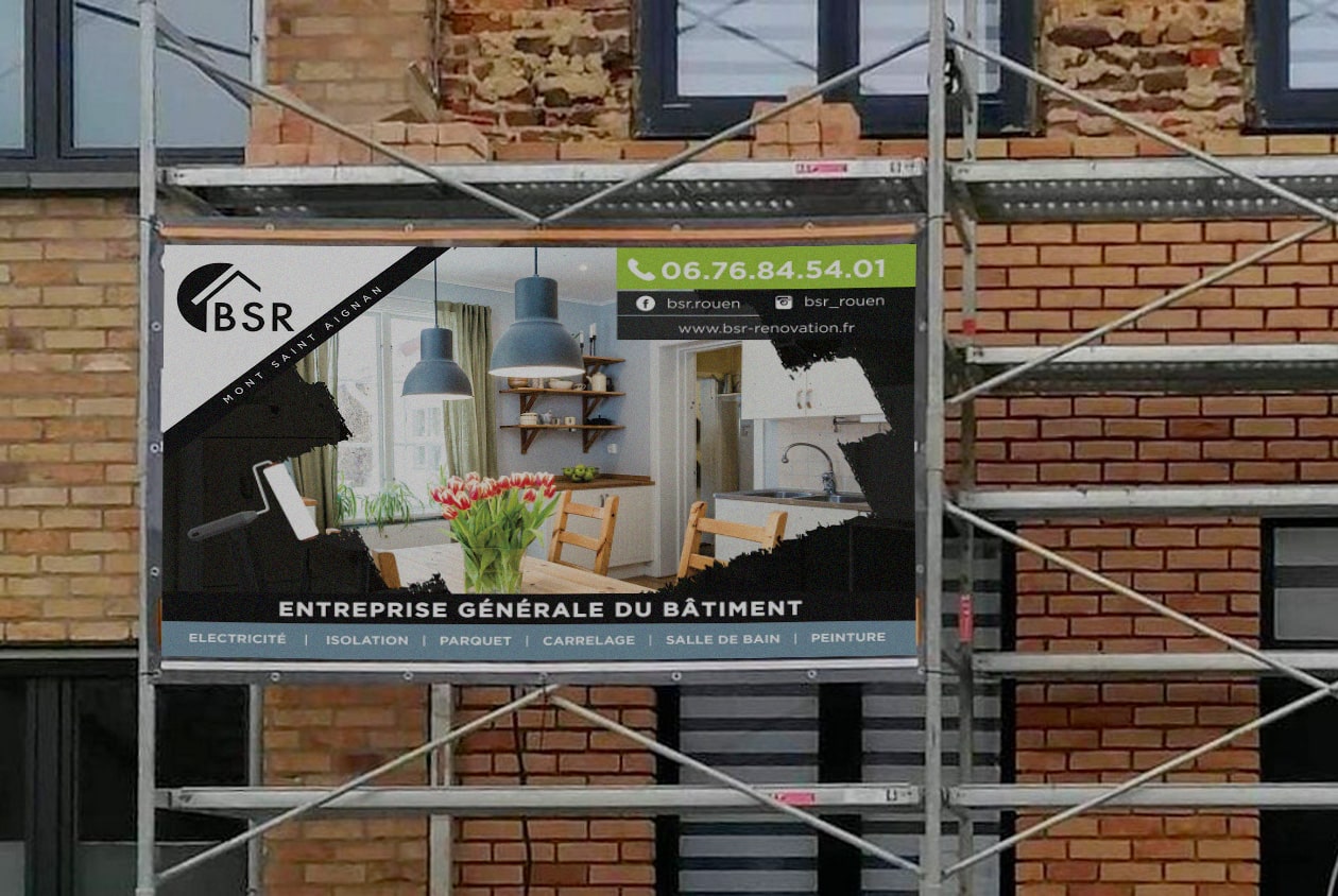 affichage chantier bâche